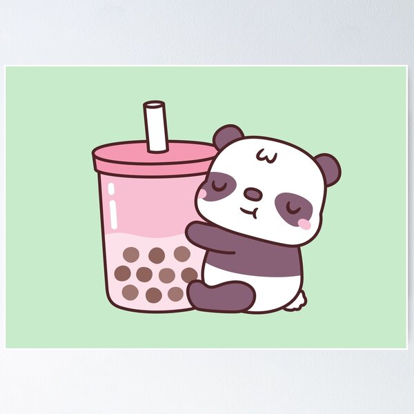 Kawaii Panda Boba Milk Tea' Poster, picture, metal print, paint by  AestheticAlex