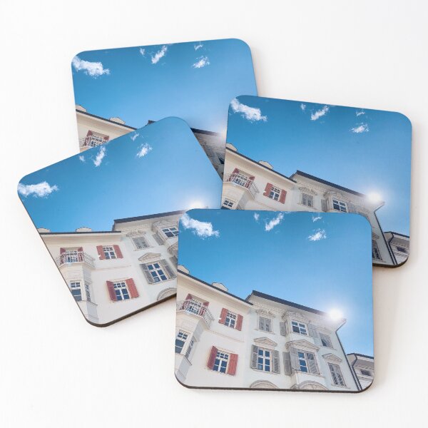 Item preview, Wall of houses in Italy with red windows designed and sold by TheNordicDesign.