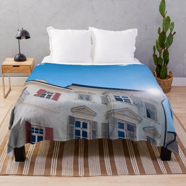 Item preview, Wall of houses in Italy with red windows designed and sold by TheNordicDesign.