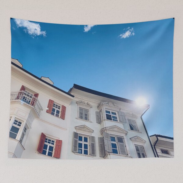 Item preview, Wall of houses in Italy with red windows designed and sold by TheNordicDesign.