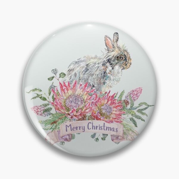 Item preview, Merry Christmas Lionhead Rabbit with Festive Flora designed and sold by becca-boyce.