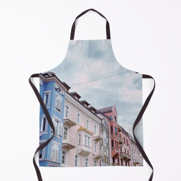 Item preview, Blue-pink row of houses in Italy designed and sold by TheNordicDesign.