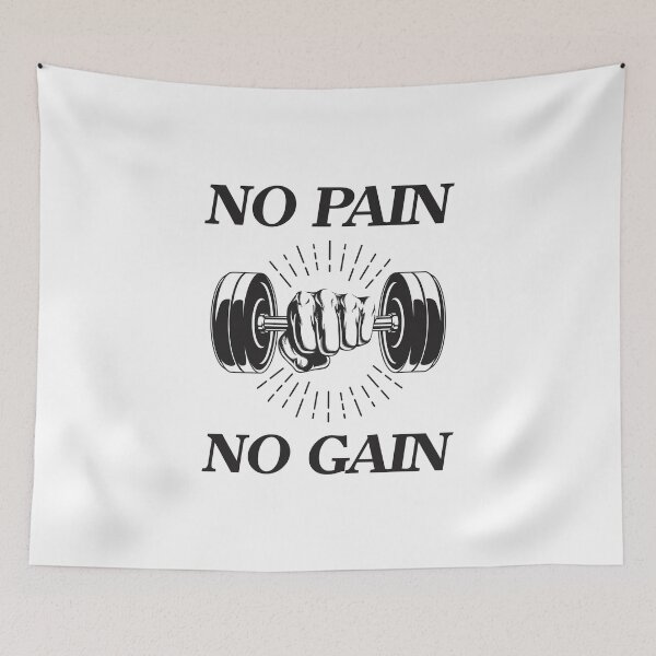 Item preview, No pain no gain - Crazy gains - Nothing beats the feeling of power that weightlifting, powerlifting and strength training it gives us! A beautiful vintage design representing body positivity! designed and sold by crazycollective.
