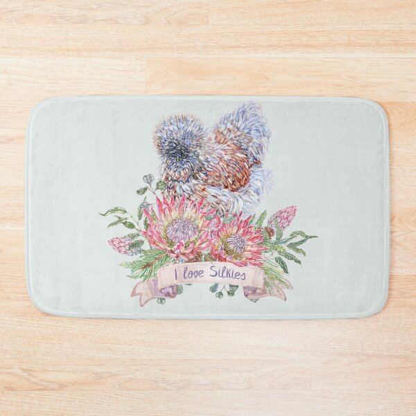 Item preview, Love Silkie Chickens with Watercolor Festive Flora designed and sold by becca-boyce.