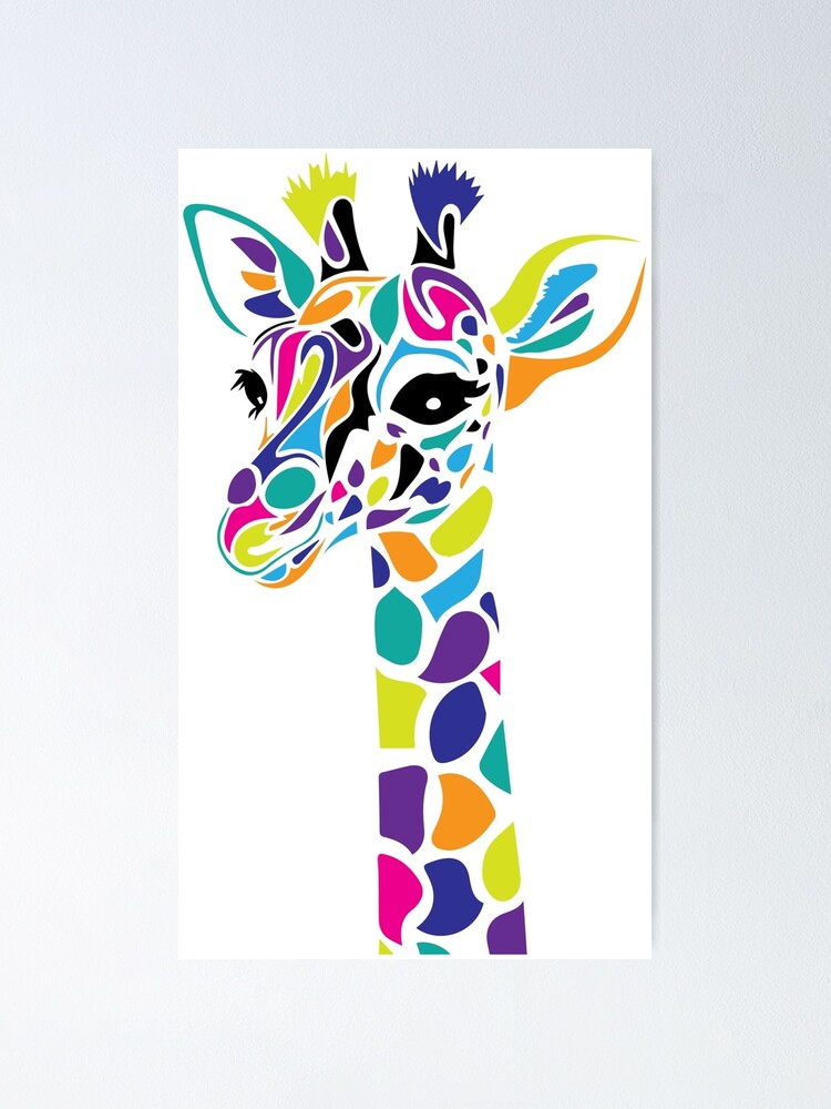 “Colorful Giraffe” Poster by AmazingArtMandi | Redbubble