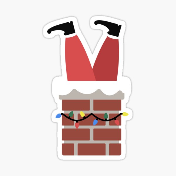 "Santa Stuck in the Chimney" Sticker for Sale by Canvas-Design | Redbubble