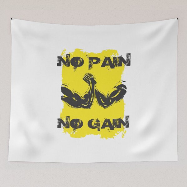 Item preview, No pain no gain - Crazy gains - Nothing beats the feeling of power that weightlifting, powerlifting and strength training it gives us! A beautiful vintage design representing body positivity! designed and sold by crazycollective.