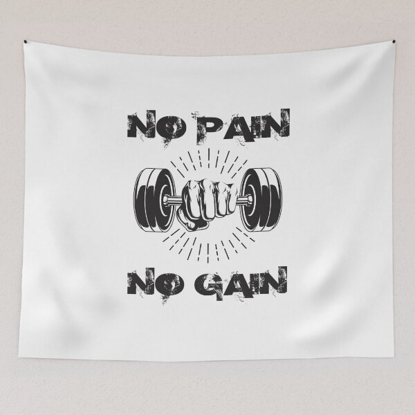 Item preview, No pain no gain - Crazy gains - Nothing beats the feeling of power that weightlifting, powerlifting and strength training it gives us! A beautiful vintage design representing body positivity! designed and sold by crazycollective.