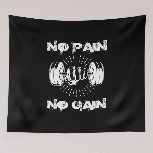 Item preview, No pain no gain - Crazy gains - Nothing beats the feeling of power that weightlifting, powerlifting and strength training it gives us! A beautiful vintage design representing body positivity! designed and sold by crazycollective.