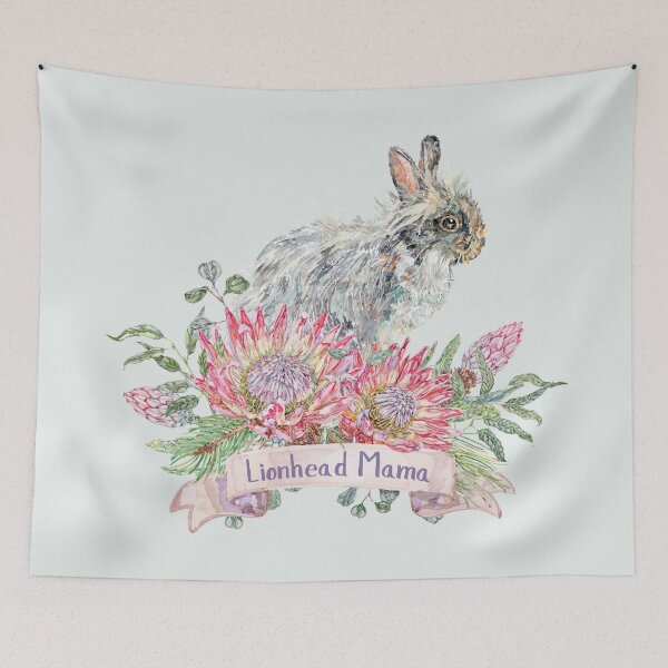 Item preview, Lionhead Rabbit Mama with Festive Flora designed and sold by becca-boyce.