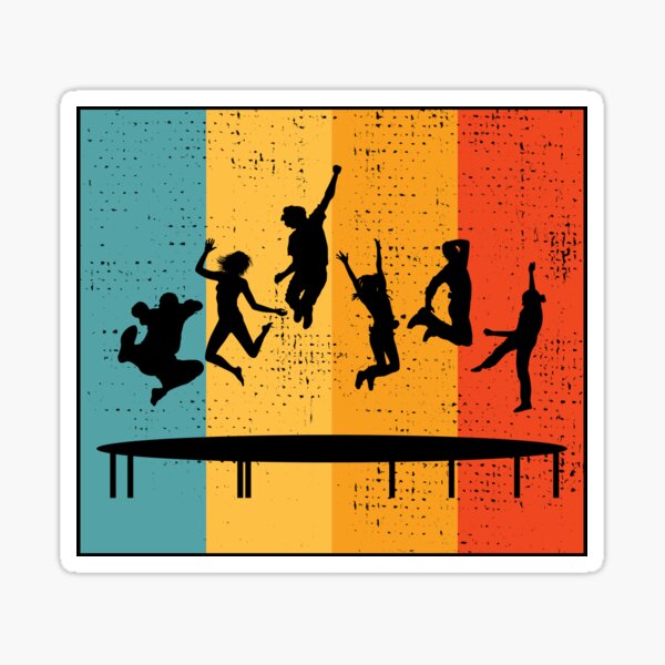 Trampoline Women Jumping Fitness Gift' Sticker