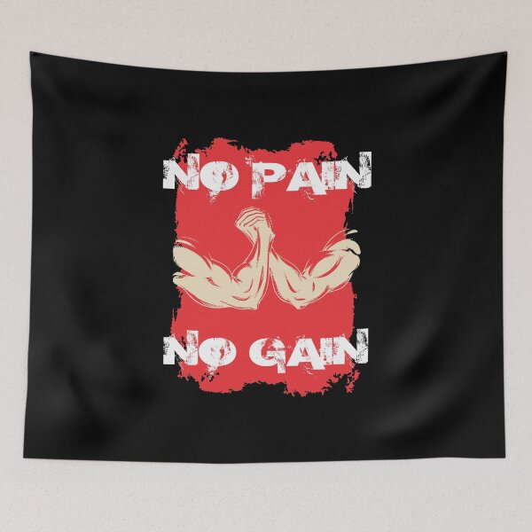 Item preview, No pain no gain - Crazy gains - Nothing beats the feeling of power that weightlifting, powerlifting and strength training it gives us! A beautiful vintage design representing body positivity! designed and sold by crazycollective.