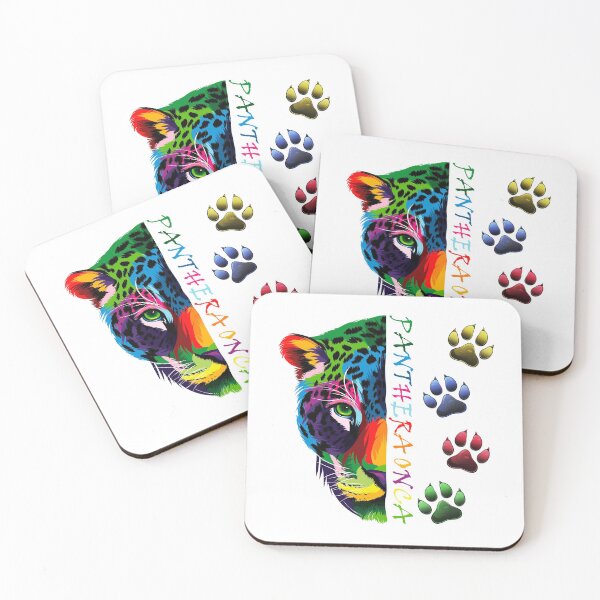 Item preview, Jaguar head, paws, bright colors, Panthera onca designed and sold by MartinEngel.