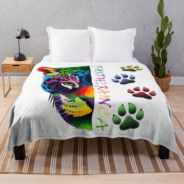 Item preview, Jaguar head, paws, bright colors, Panthera onca designed and sold by MartinEngel.