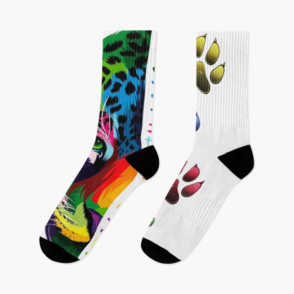 Item preview, Jaguar head, paws, bright colors, Panthera onca designed and sold by MartinEngel.