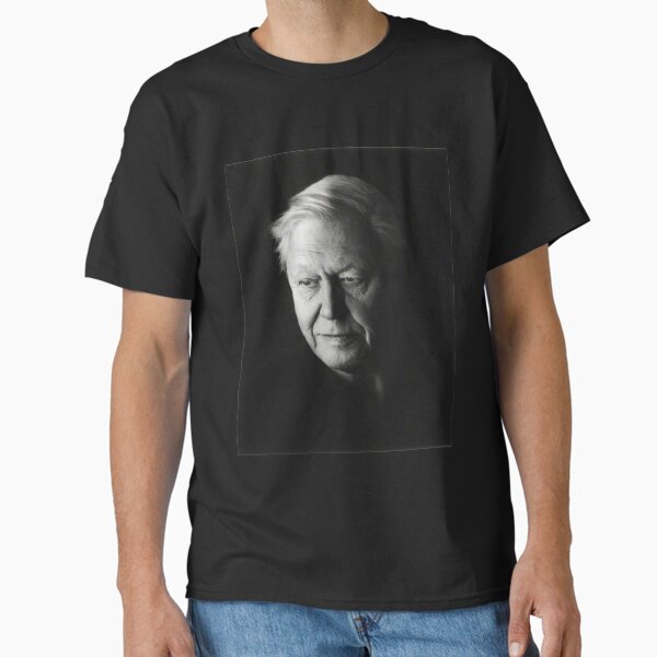 Vista previa del artículo con la obra «David Attenborough en blanco y negro», diseñado y vendido por CodySCH.