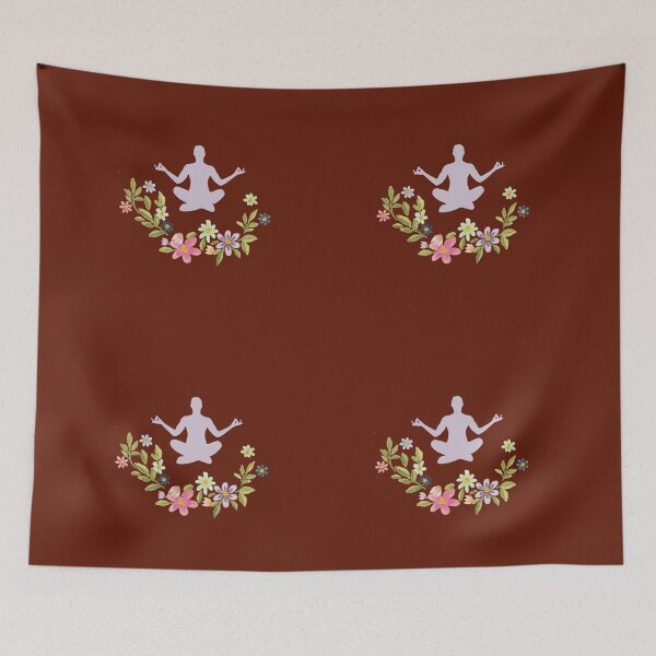Item preview, Floral Sukhasana Yoga Pose-Red Edition designed and sold by Megan-Alice.