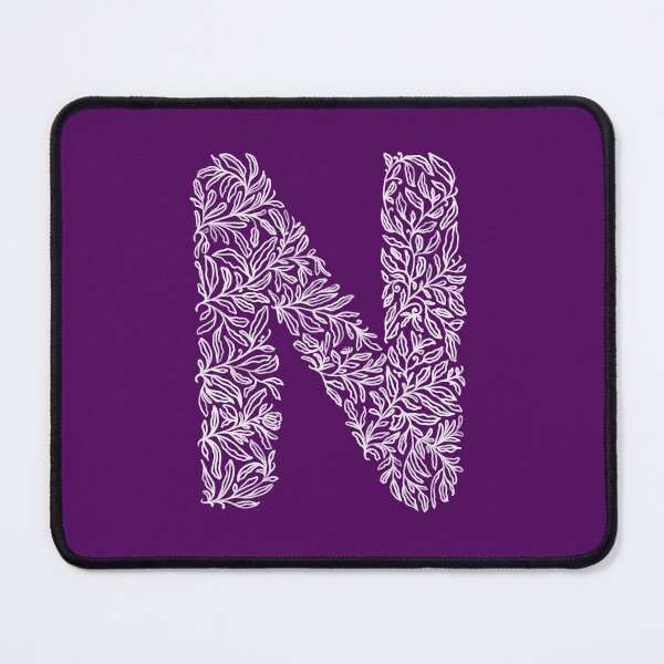 Item preview, N letter, pencil drawing, leafy monogram designed and sold by crafticdesign.