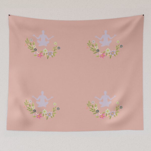 Item preview, Floral Sukhasana Yoga Pose- Light Pink Edition designed and sold by Megan-Alice.