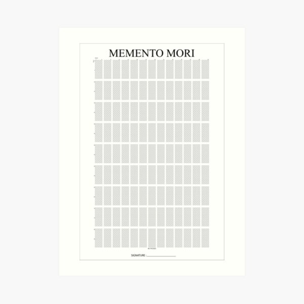  Póster de calendario de 4000 semanas, póster de Momento Mori,  lienzo enmarcado personalizado, 24 x 36 pulgadas : Productos de Oficina