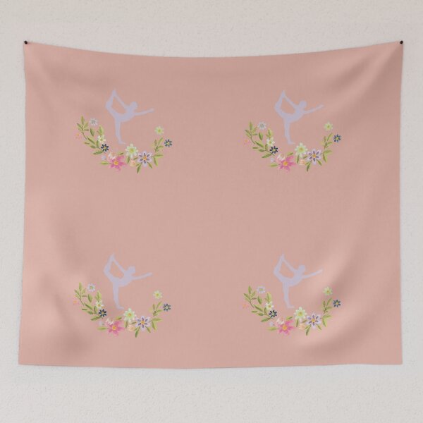 Item preview, Floral Natarajasana Yoga Pose- Light Pink Edition designed and sold by Megan-Alice.