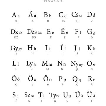 "Hungarian Alphabet Chart, Magyar Language Chart, White" Journal For ...