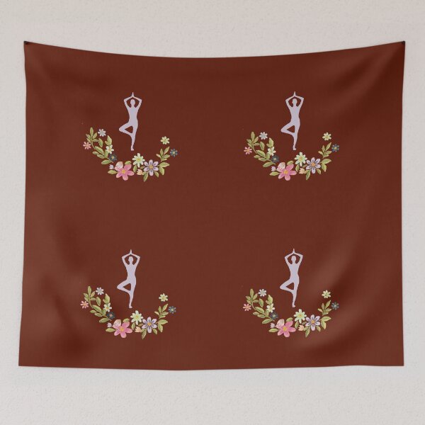 Item preview, Floral Vrikshasana Yoga Pose-Red Edition designed and sold by Megan-Alice.