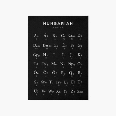 "Hungarian Alphabet Chart, Magyar Language Chart, Black" Art Board ...