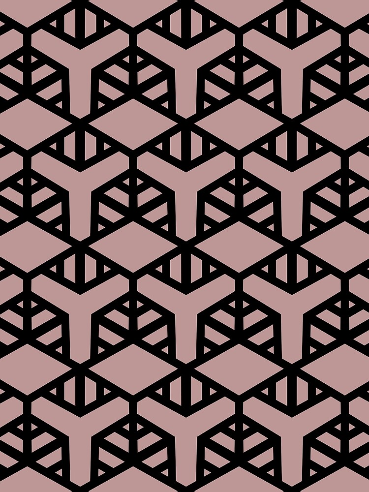 Thumbnail 3 von 3, Tuch, Pink and Black Geometric Shape Tile Pattern 2 Pairs Dulux 2022 Popular Colour Pressed Petal - Color Trends designt und verkauft von ColorOfTheYears.