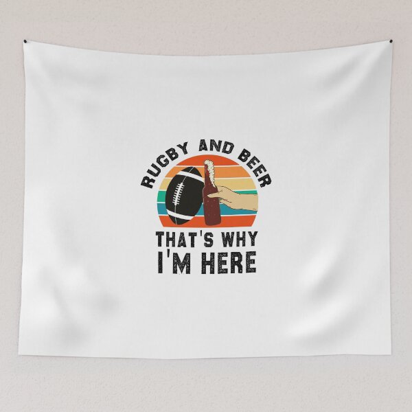 Item preview,  football Rugby and Beer that's why I'm here gift sarcastic offended saying Birthday Meme Girlfriend boyfriend designed and sold by joygift369.