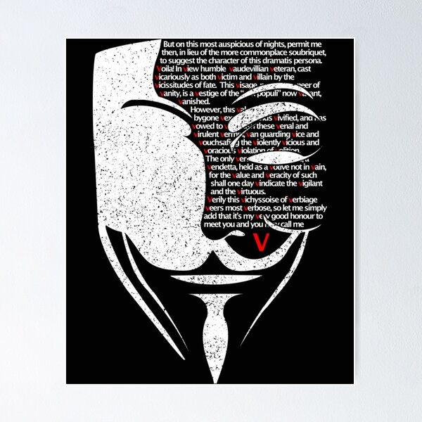Item preview, V for Vendetta - Mask _amp_ V_s Speech   designed and sold by PictoriaUSz.