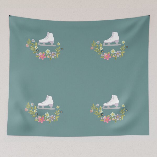 Item preview, Floral Ice Skate- Light Teal Edition designed and sold by Megan-Alice.