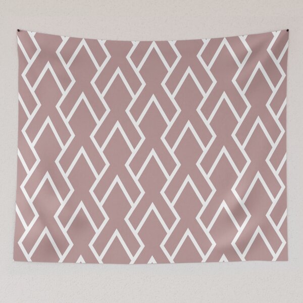 Artikelvorschau, Pink and White Tessellation Line Pattern 6 Pairs Dulux 2022 Popular Colour Pressed Petal - Color Trends entworfen und verkauft von ColorOfTheYears.