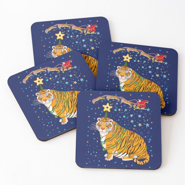 Item preview, Tiger's Christmas tree and Santa/ Year of the Tiger /New Year 2022/ Tiger 2022 designed and sold by saf-saf.