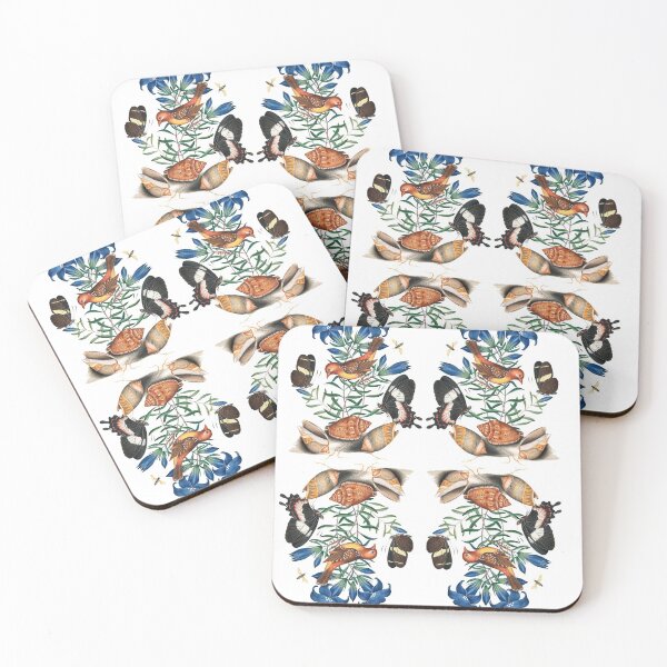 Item preview, Birds and Butterfly with Blue flower pattern Plant Art Pattern Graphic designed and sold by letsaddtocart.