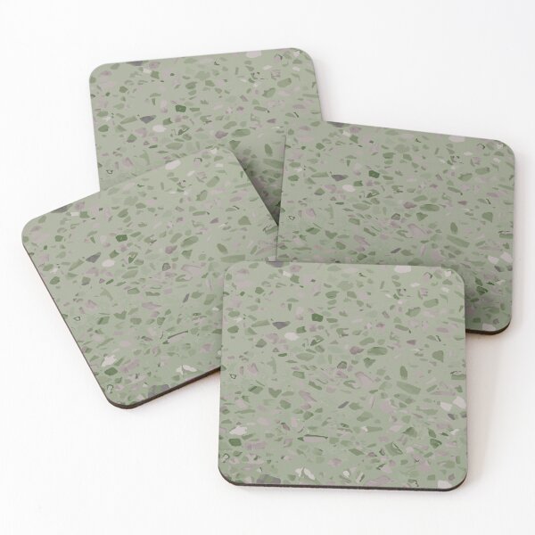 Item preview, Terrazzo stone fragments pattern in green and beige designed and sold by Abbara.