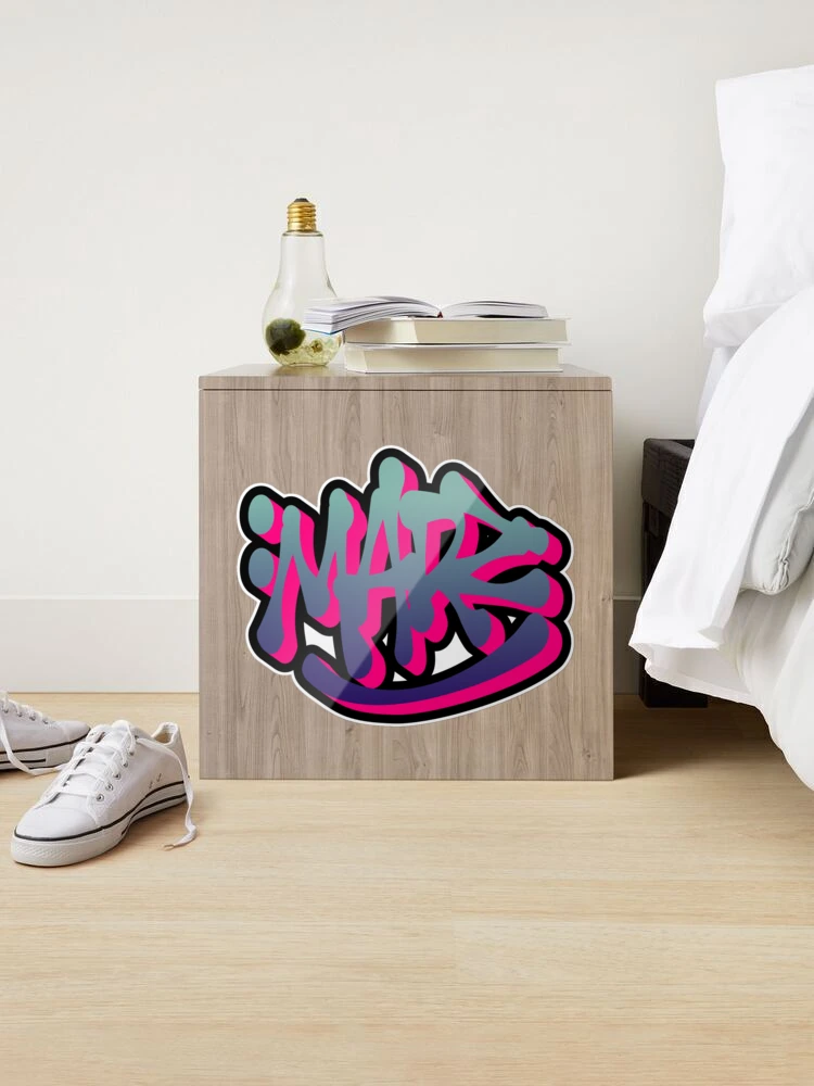 Graffiti “MARZ” word 3d piece in purple,pink and blue Sticker for Sale by  Paulus-DB