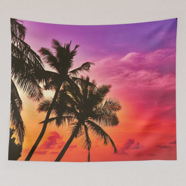 Item preview, Tropical Sunset Palm Trees Purple and Orange designed and sold by SYNTASTIC.