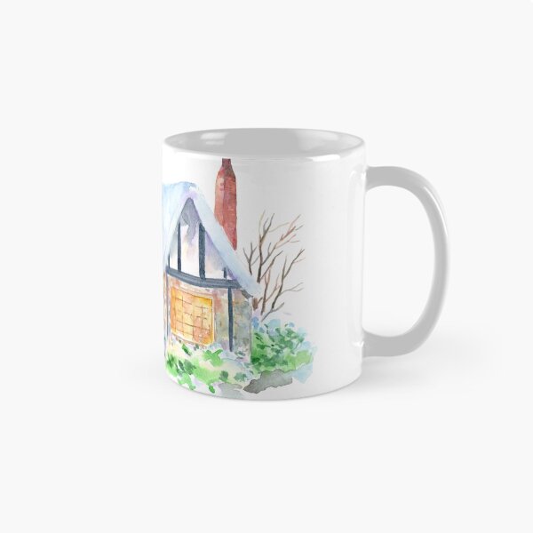 Item preview, Watercolour cottage in snow designed and sold by cornercroft.