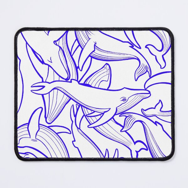 Item preview, Humpback Whale Blue Linework All Over Print designed and sold by RJKpoyp.