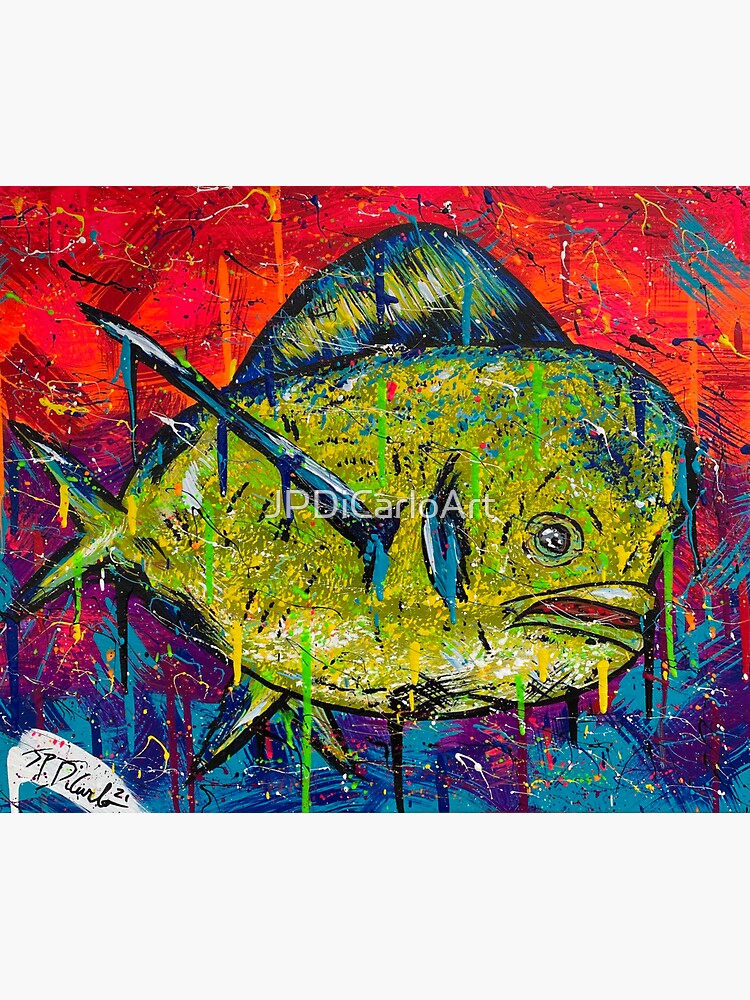 Thumbnail 3 of 3, Sticker, Mahi-Mahi designed and sold by JPDiCarloArt.