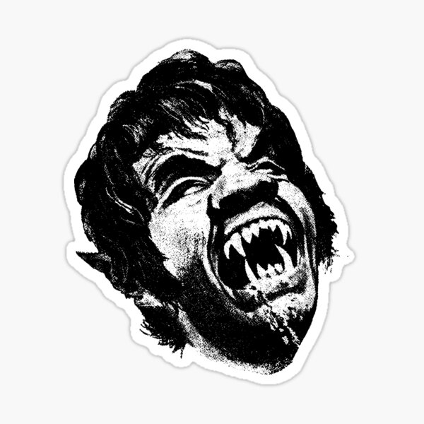 Vintage Werewolf Head  Sticker