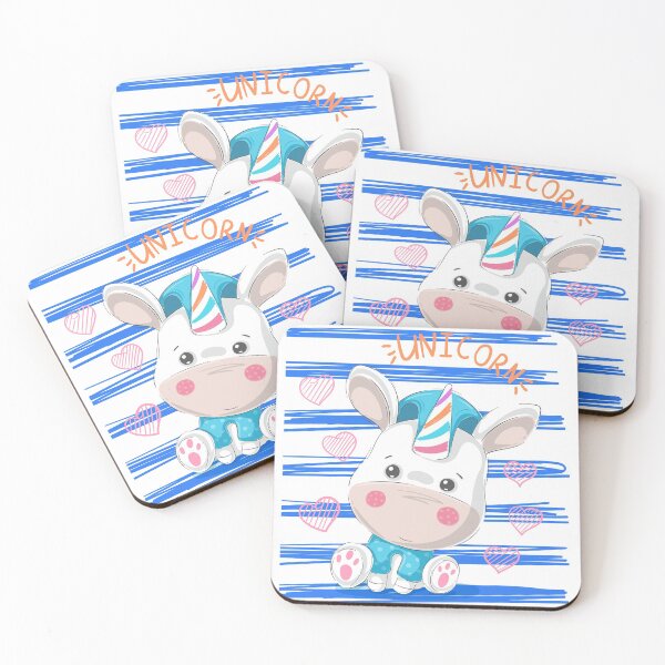 Item preview, Qute unicorn with stars and hearts pattern  designed and sold by urban-color.