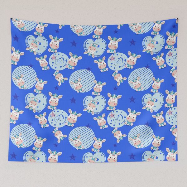 Item preview, Qute unicorn with stars and hearts pattern  designed and sold by urban-color.