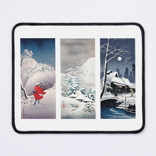 Item preview, Hiroaki Takahashi winter art Triptych designed and sold by theartsycamper.