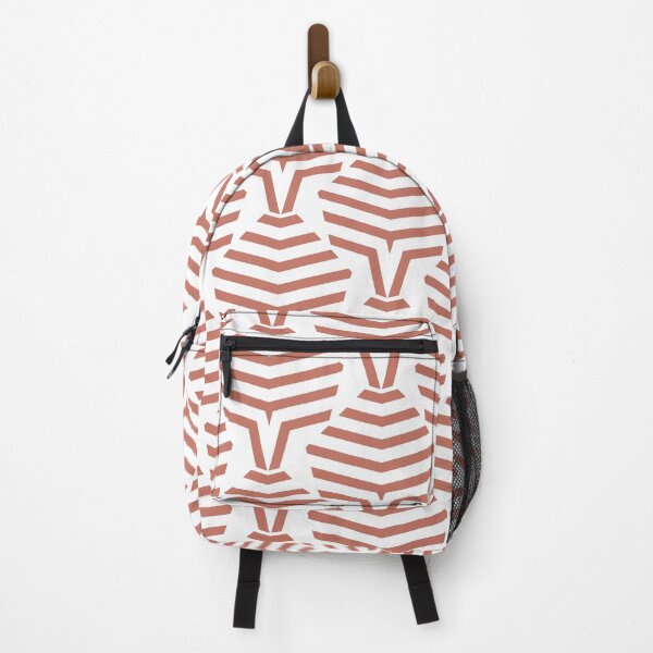 Item preview, Pink and White Geometric Stripe Shape Pattern Pairs Dulux 2022 Popular Colour Blood Orange - Color Trends designed and sold by ColorOfTheYears.