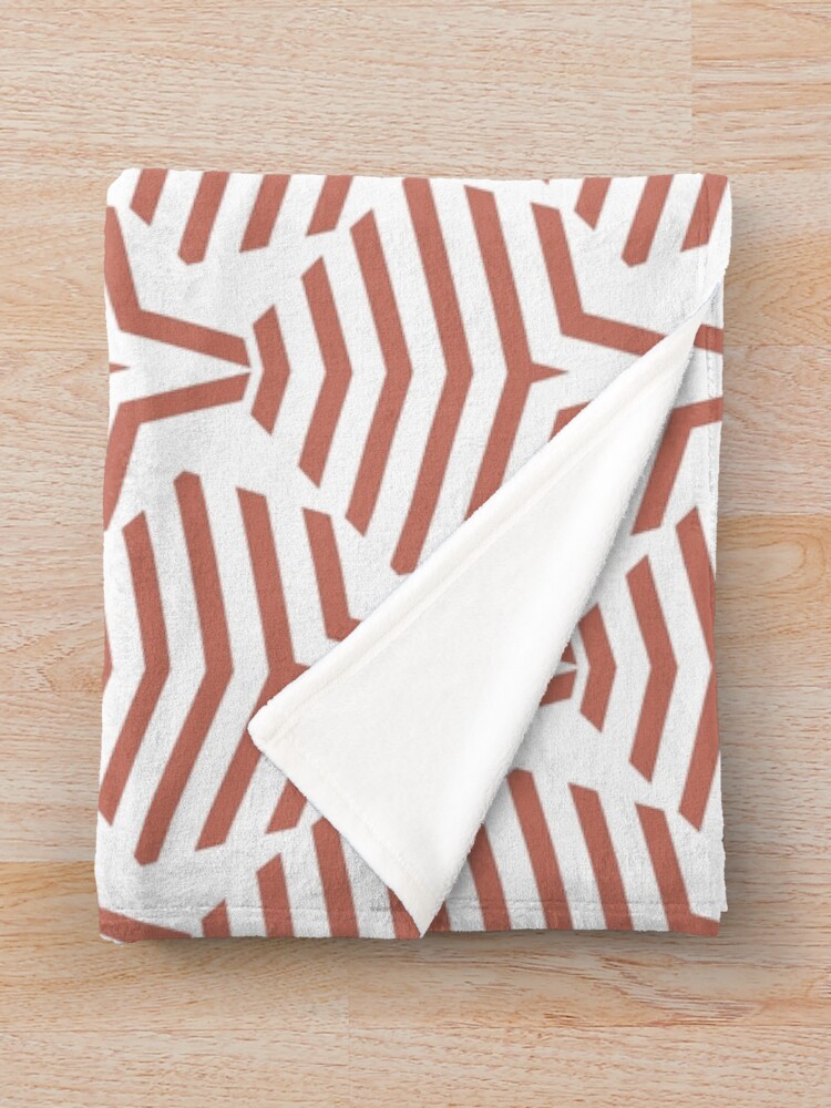 Aperçu 3 sur 6. Plaid avec l'œuvre Pink and White Geometric Stripe Shape Pattern Pairs Dulux 2022 Popular Colour Blood Orange - Color Trends créée et vendue par ColorOfTheYears.