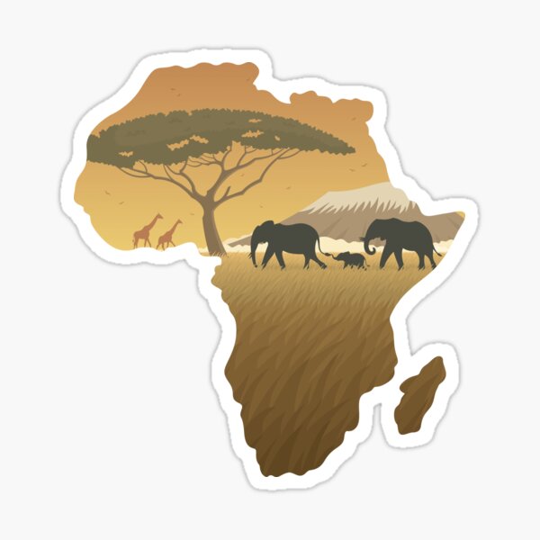 Africa Map Landscape Sticker