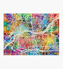 Quad Cities Street Map Photographic Print