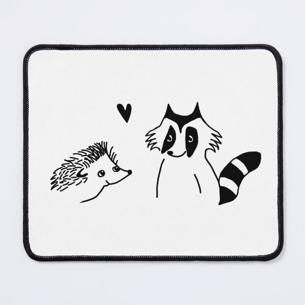 Item preview, hedgehog and raccoon drawing  designed and sold by dora6.